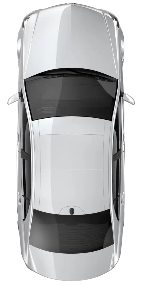 Silbernes Auto - Draufsicht